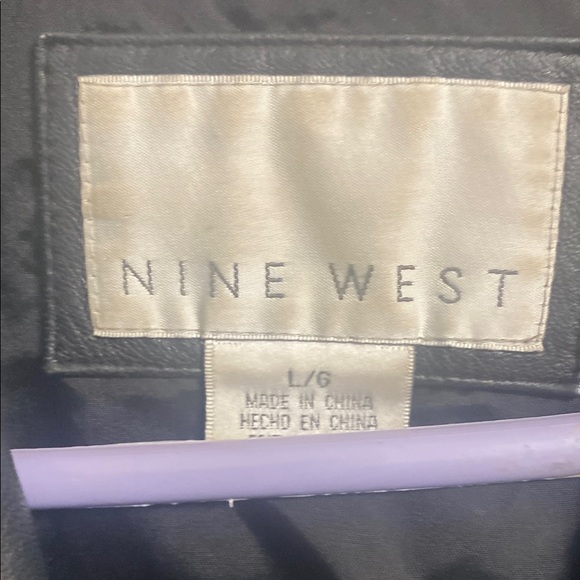 Nine West Black Leather Jacket Tailored Fit - Picture 3 of 4